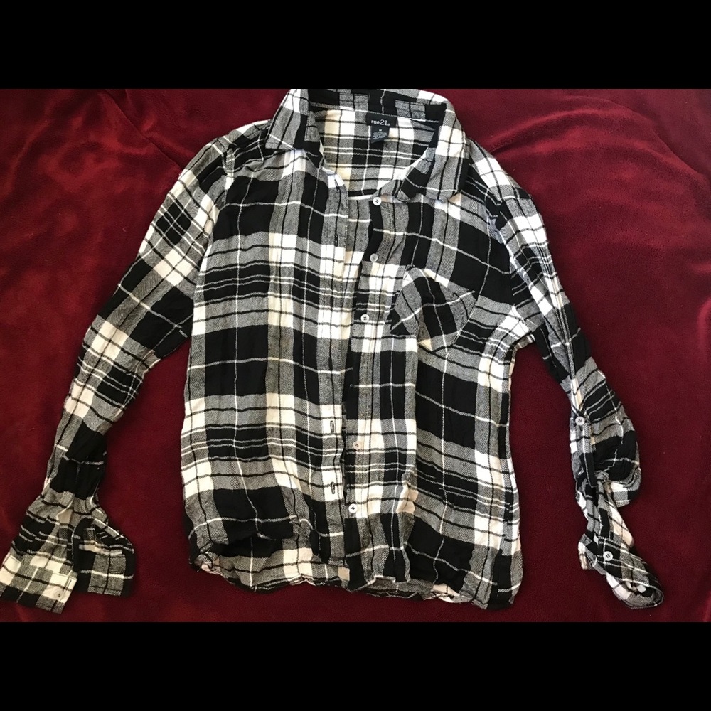 Button up plaid shirt
